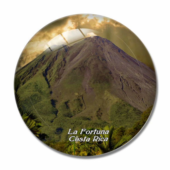 Costa Rica Arenal Volcano La Fortuna 3D Fridge Magnet Crystal Glass