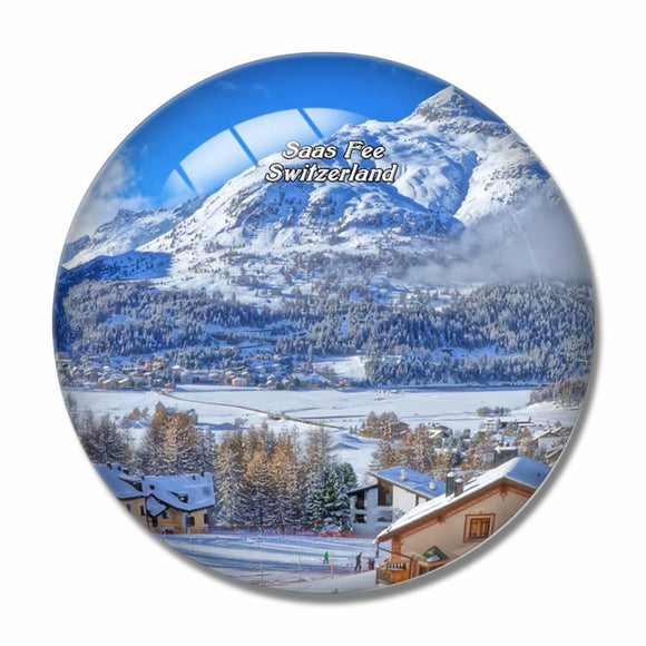 Switzerland Saas Fee 3D Fridge Magnet Crystal Glass