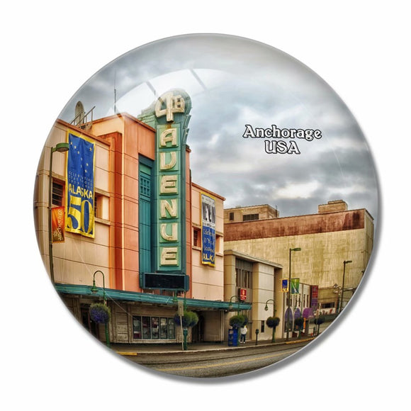 USA America Anchorage Alaska 3D Fridge Magnet Crystal Glass