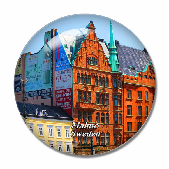 Sweden Little Square Malmo 3D Fridge Magnet Crystal Glass