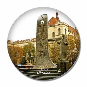 Ukraine Lviv Rynok Square 3D Fridge Magnet Crystal Glass