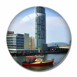 UK England Belfast Lagan Weir and Lookout 3D Fridge Magnet Crystal Glass