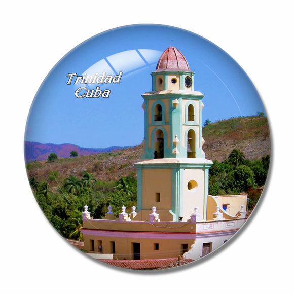 Clock Tower Main Square Trinidad Cuba 3D Fridge Magnet Crystal Glass