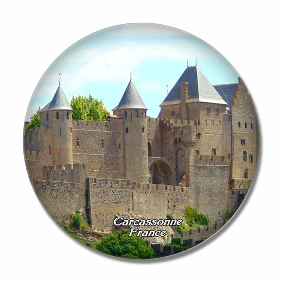 France Castle Carcassonne 3D Fridge Magnet Crystal Glass