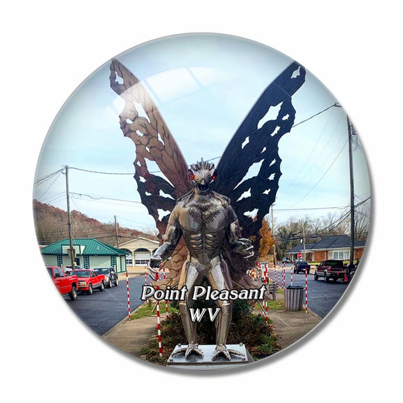 Point Pleasant Mothman Museum West Virginia USA 3D Fridge Magnet Crystal Glass