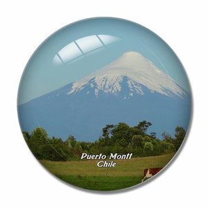 Chile Osorno Volcano Puerto Montt 3D Fridge Magnet Crystal Glass