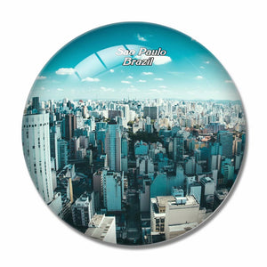 Brazil Sao Paulo 3D Fridge Magnet Crystal Glass