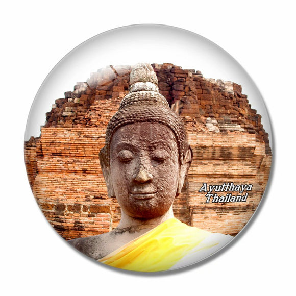 Thailand Wat Phra Mahathat Historical Park Ayutthaya 3D Fridge Magnet Crystal Glass