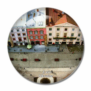 Ukraine Lviv  Hall 3D Fridge Magnet Crystal Glass