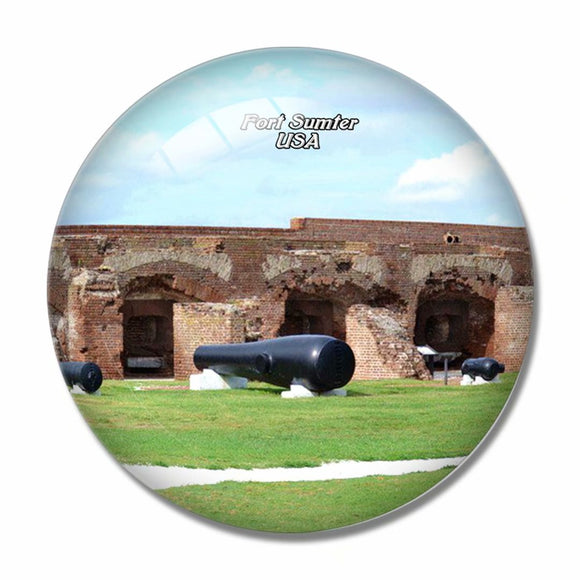 USA America Fort Sumter National Monument Charleston 3D Fridge Magnet Crystal Glass