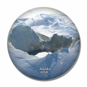 America USA Mount Chiginagak Alaska 3D Fridge Magnet Crystal Glass