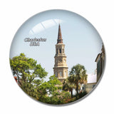 America USA Charleston Church 3D Fridge Magnet Crystal Glass