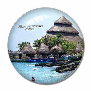 Mexico Xcaret Playa del Carmen 3D Fridge Magnet Crystal Glass