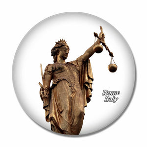 Goddess Of Justice Rome Italy 3D Fridge Magnet Crystal Glass