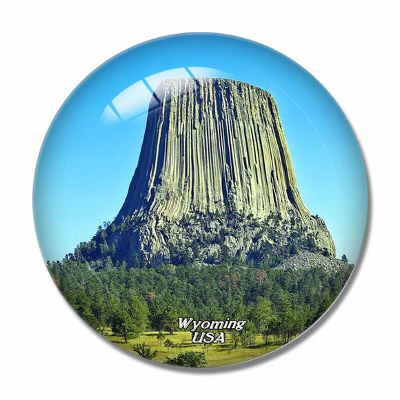 America USA Devils Tower Wyoming 3D Fridge Magnet Crystal Glass