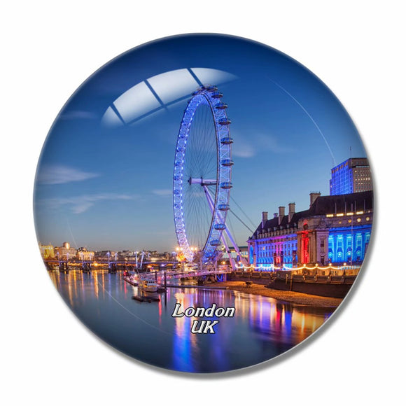 UK England London Eyes 3D Fridge Magnet Crystal Glass