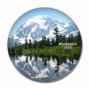 America USA Mount Shuksan Washington 3D Fridge Magnet Crystal Glass