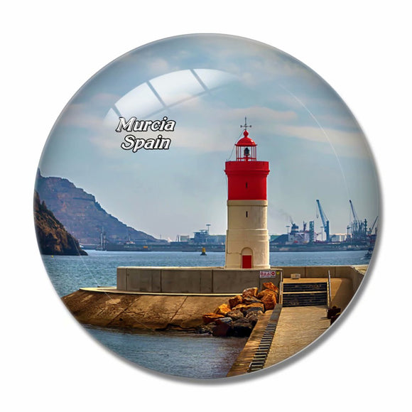 Spain Lighthouse Christmas Cartagena Murcia 3D Fridge Magnet Crystal Glass