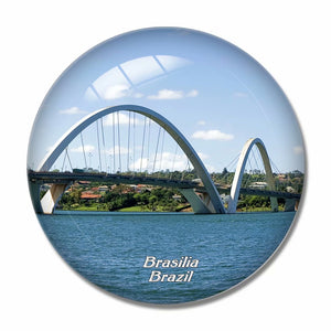 Brazil Bridge Brasilia 3D Fridge Magnet Crystal Glass