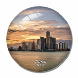 America USA Detroit Michigan 3D Fridge Magnet Crystal Glass