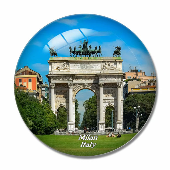 Arch of Peace Milan Italy 3D Fridge Magnet Crystal Glass