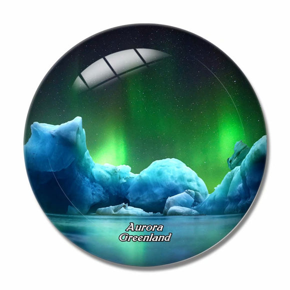 Aurora Glacier Greenland Denmark 3D Fridge Magnet Crystal Glass