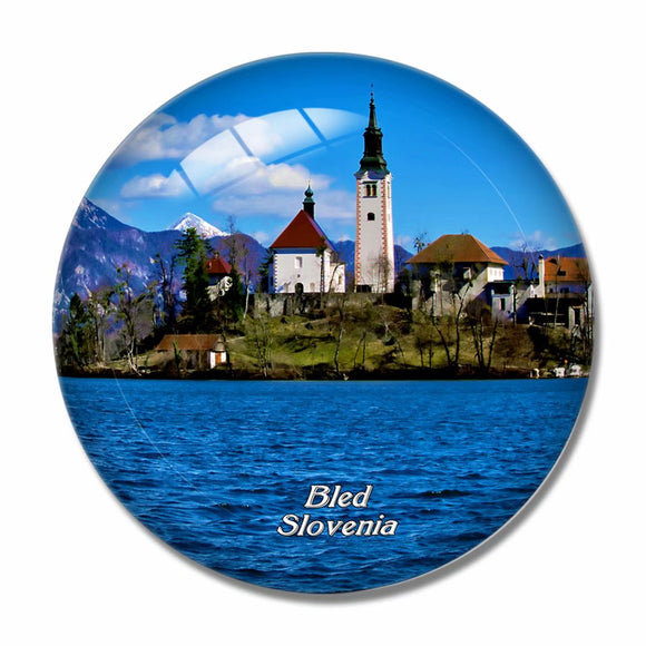 Lake Bled Slovenia 3D Fridge Magnet Crystal Glass