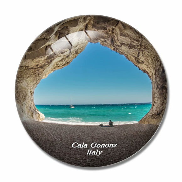 Cala Gonone Sardinia Italy 3D Fridge Magnet Crystal Glass