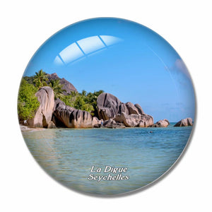 Seychelles La Digue 3D Fridge Magnet Crystal Glass