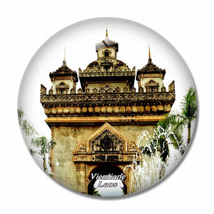 Patuxay Monument Vientiane Laos 3D Fridge Magnet Crystal Glass