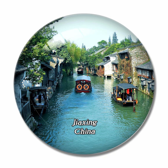 China Jiaxing Wuzhen 3D Fridge Magnet Crystal Glass