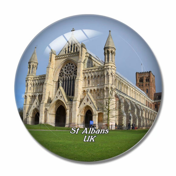 UK England St Albans Cathedral 3D Fridge Magnet Crystal Glass