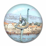 Montenegro Statua Ballerina Budva 3D Fridge Magnet Crystal Glass