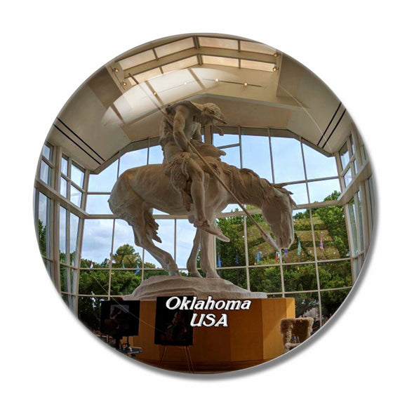 USA America National Cowboy Museum Oklahoma 3D Fridge Magnet Crystal Glass
