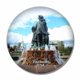 USA America Golden Heart Plaza Fairbanks 3D Fridge Magnet Crystal Glass