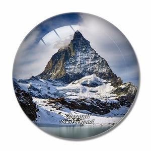 Switzerland Matterhorn Ski Paradise Zermatt 3D Fridge Magnet Crystal Glass