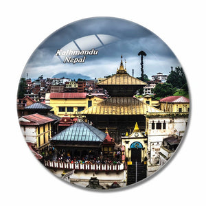 Nepal Pashupatinath Temple Kathmandu 3D Fridge Magnet Crystal Glass