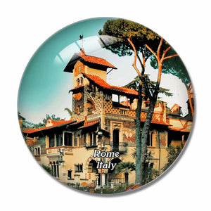 Italy Rome Mediterranean Romantic House 3D Fridge Magnet Crystal Glass