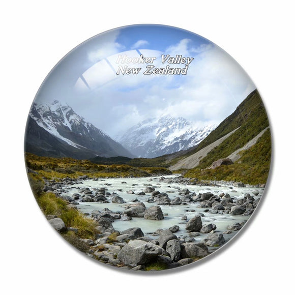 New Zealand Hooker Valley Track 3D Fridge Magnet Crystal Glass