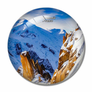 France Cosmiques Ridge Chamonix 3D Fridge Magnet Crystal Glass