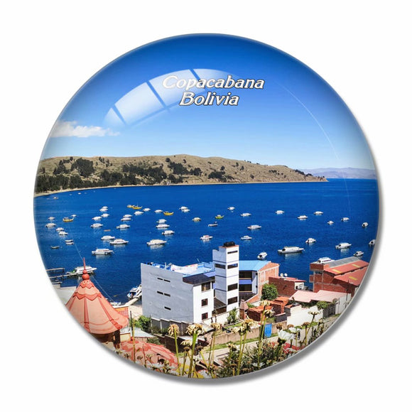 Bolivia Lake Titicaca Copacabana 3D Fridge Magnet Crystal Glass