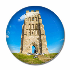 UK England Glastonbury Tor 3D Fridge Magnet Crystal Glass