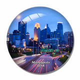 USA America Minneapolis line 3D Fridge Magnet Crystal Glass