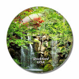 USA America Rockford Anderson Japanese Gardens 3D Fridge Magnet Crystal Glass