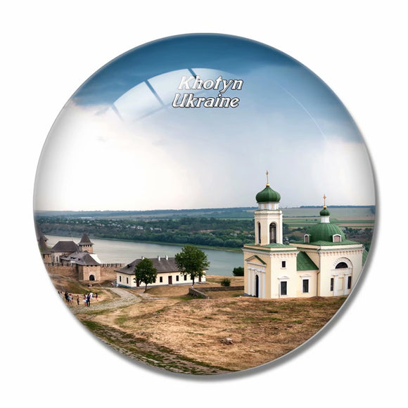 Ukraine Khotyn Fortress 3D Fridge Magnet Crystal Glass