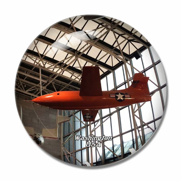 USA America National Air and Space Museum Washington 3D Fridge Magnet Crystal Glass
