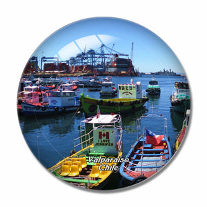 Port of Valparaiso Chile 3D Fridge Magnet Crystal Glass