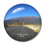 USA America Saddle Road Kailua-Kona 3D Fridge Magnet Crystal Glass