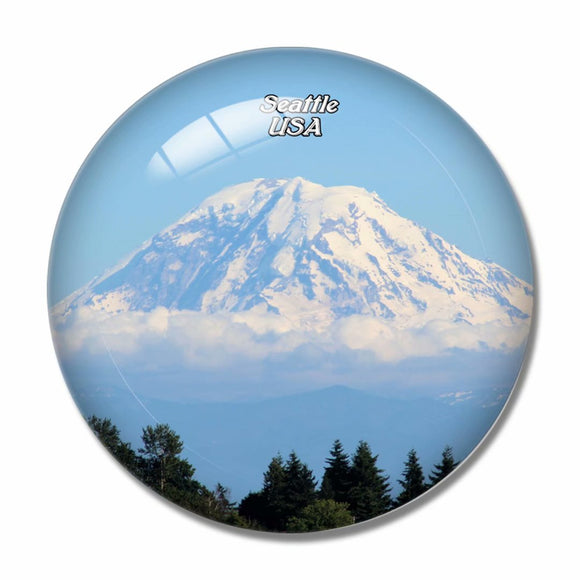 America USA Mount Rainier Seattle 3D Fridge Magnet Crystal Glass