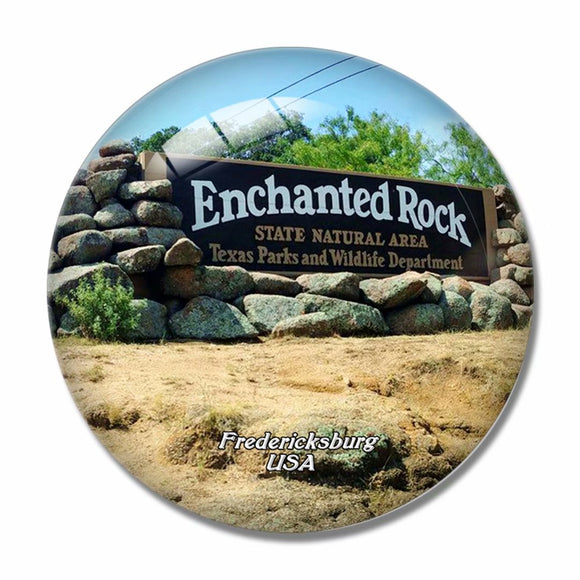 USA America Fredericksburg Enchanted Rock 3D Fridge Magnet Crystal Glass